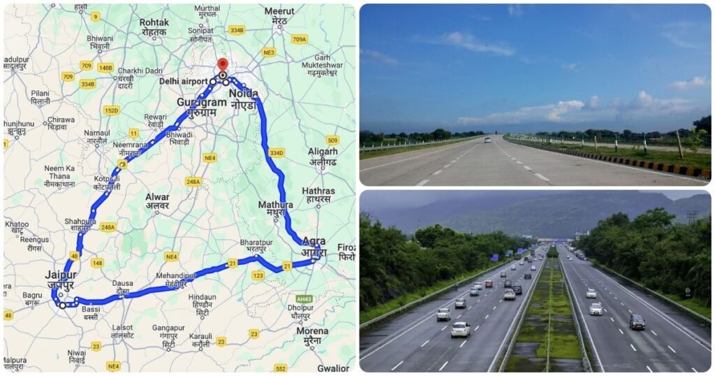 Route Map & Highways – India’s Most-Loved Tourist Circuit Route map and highways of India’s Most-Loved Tourist Circuit connecting Delhi, Agra, and Jaipur